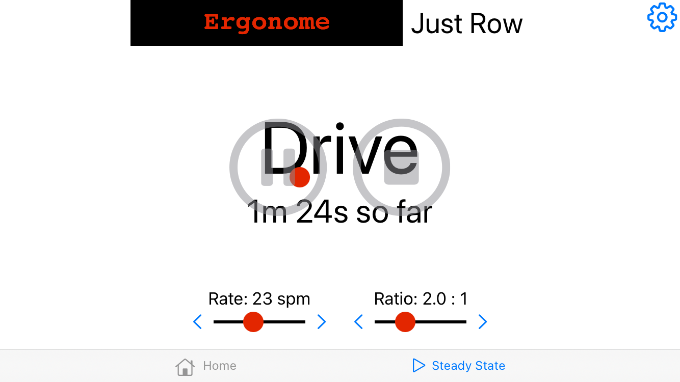 row session screen landscape