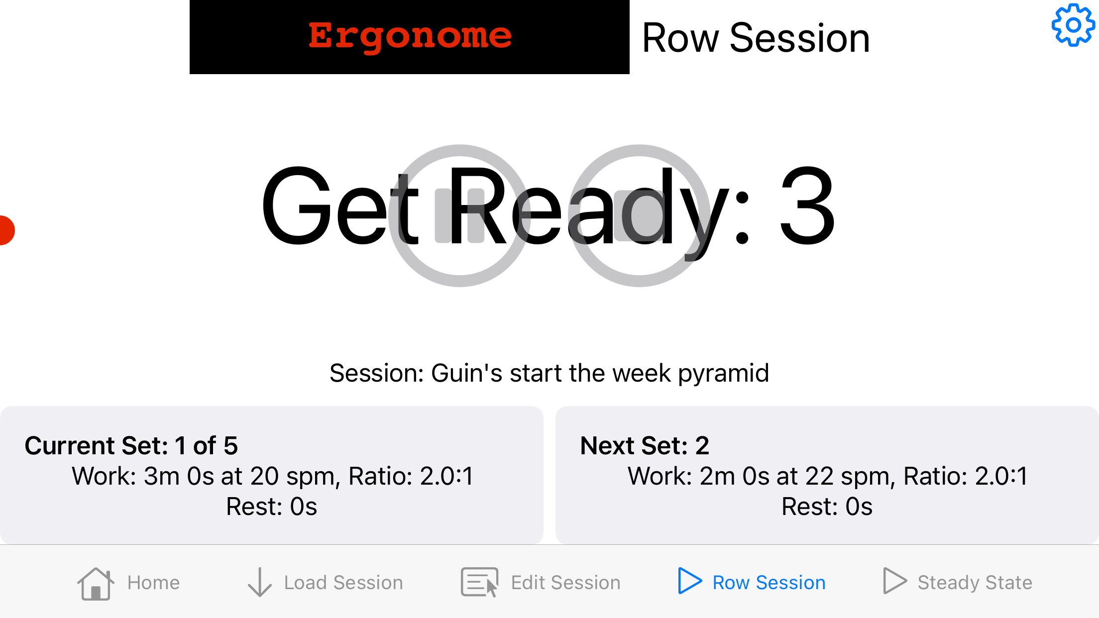 row session get ready screen landscape